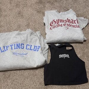 Gymshark Gray and Black Sweatshirts & Tank